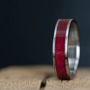 Titanium ring with Purpleheart inlay