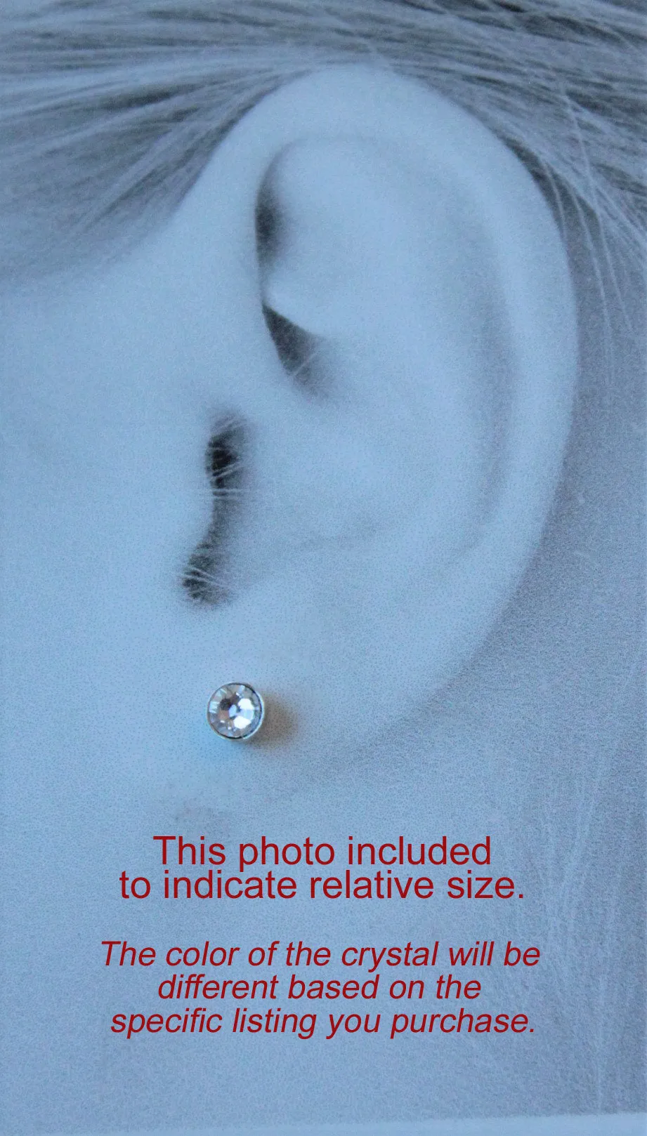 White Opal Crystal Bezels (Pure Titanium Stud Earrings)